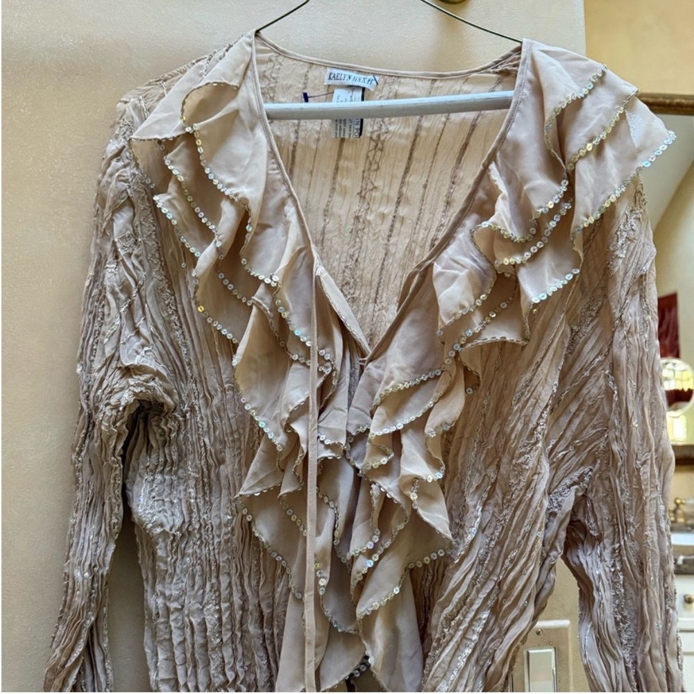 Daisy Ruffled Blouse in Beige